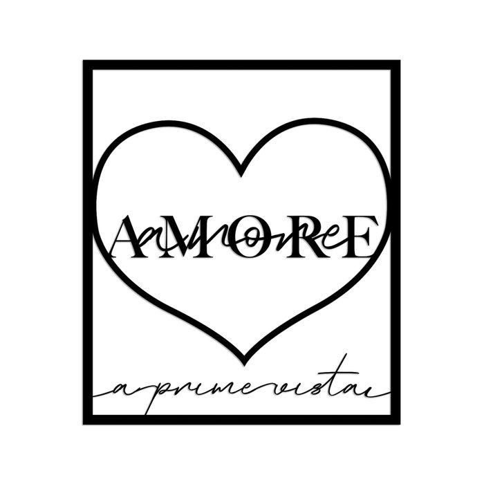 Wallity Amore Prima Vista 2 - Escultura de pared de metal negra